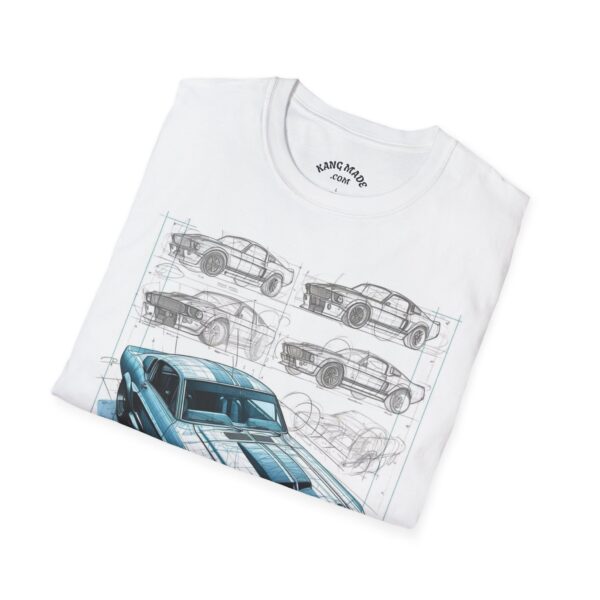 Car Blueprint Softstyle T-Shirt - Image 4
