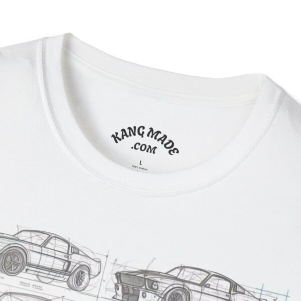 Car Blueprint Softstyle T-Shirt - Image 3